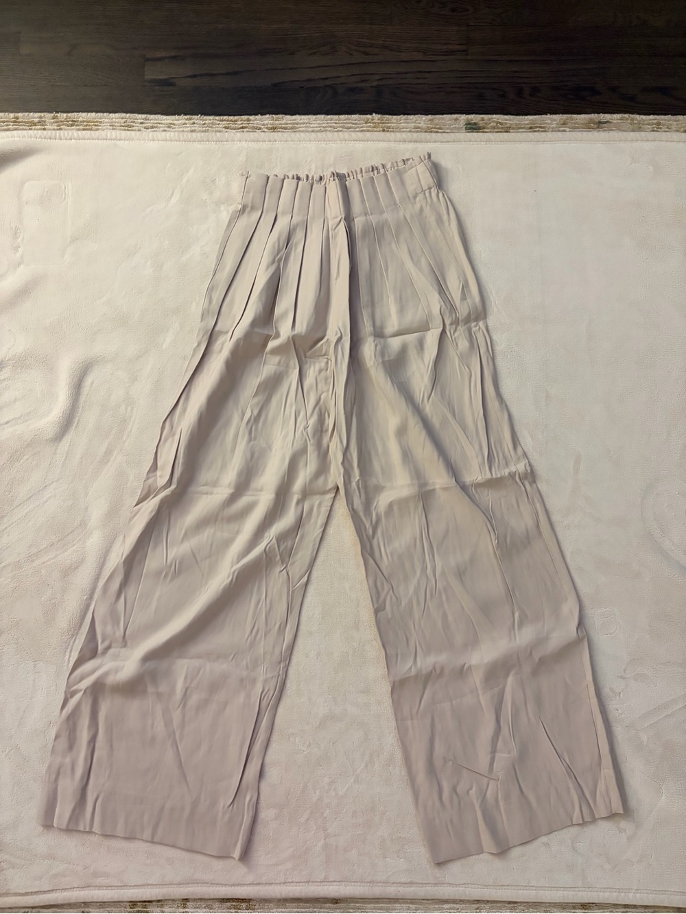 Dynamite: Wide Leg Pleated High-Waist Pants - Light Beige
